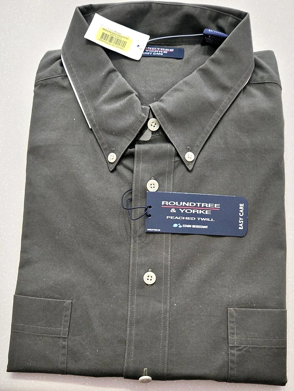 Roundtree & Yorke Peached Twill Easy Care Shirt Khaki XXL